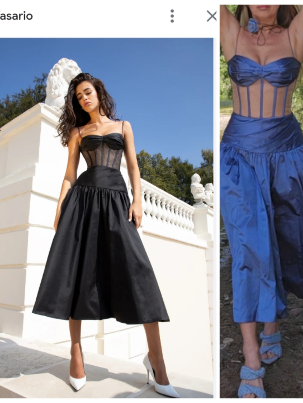 Rasario Silk Sapphire Blue Bustier Audrey Drop Waist Dress  Wedding, Prom Pics 4